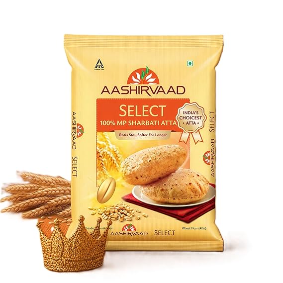 Aashirvaad Select Whole Wheat Sharbati Atta 11 Pound (5 KG)