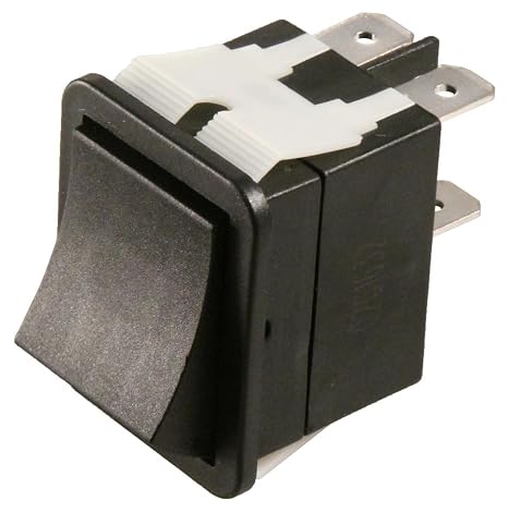 E-SWITCH WB242D1100 ROCKER SWITCH, DPST, 20A, 125VAC, BLACK (1 piece)