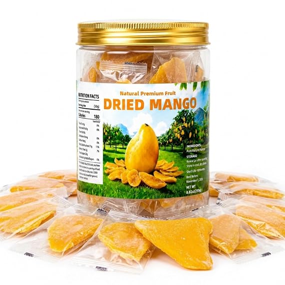 Dried Mango Slices 8.82oz, Individually Wrapped Soft & Chewy Mango Snacks
