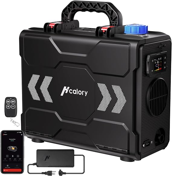 HCALORY 12V Portable Diesel Heater,Toolbox 2 Diesel Air Heater 8KW 6L All-in-One Parking Heater with APP Control Work at Altitude Max 20000 ft for Car Trucks RV and camper