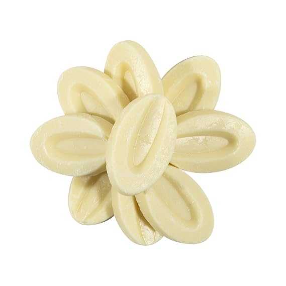 Valrhona 4660 Ivoire Feve 35% White Chocolate Callets from OliveNation - 1/2 pound | Creamy White Couverture - 35% Cocoa Butter for Rich Flavor in Baking, Molding, Mousse, Frozen Desserts, Ganache, Confections