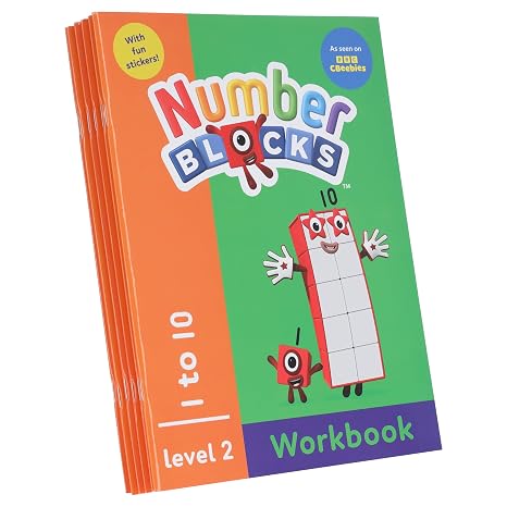 Numberblocks and Alphablocks Orange Level 2 Workbook Collection for Ages 3-5 – 6 Educational Maths and Phonics Activity Books with Fun Stickers ... Orange Level Workbook Set (6 books))