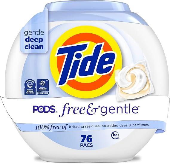 PODS Free & Gentle Liquid Laundry Detergent Pacs, 76 count