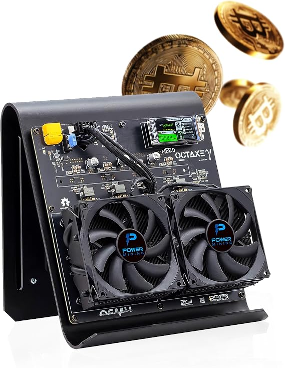 NerdOctaxe Gamma 9.6 TH/s Bitcoin ASIC Miner – Open-Source Home Miner with BM1370 Chips, Wi-Fi & USB-C, 185 W Low-Power Mining, Complete Kit