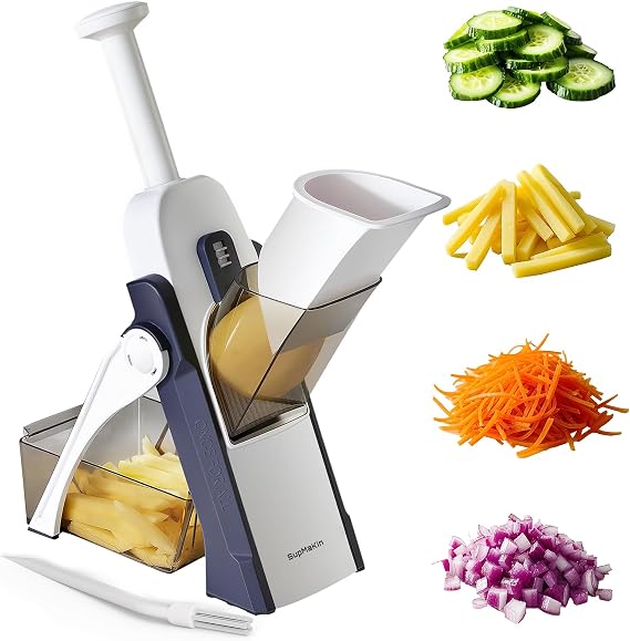 SupMaKin Safe Mandoline Vegetable Slicer,Potato Slicer Adjustable 1-8 mm