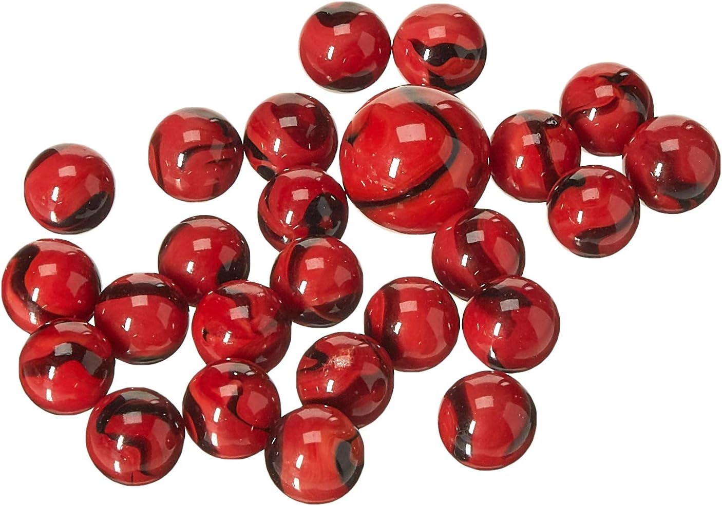 Glass Mega Marbles Ladybug Game Net Set 25 Piece