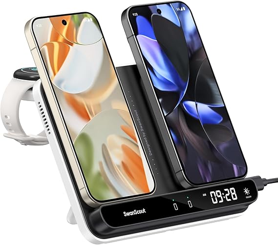 Dual Phone Charging Station for Google Pixel 11/11 Pro/10, Pixel Watch 3/2