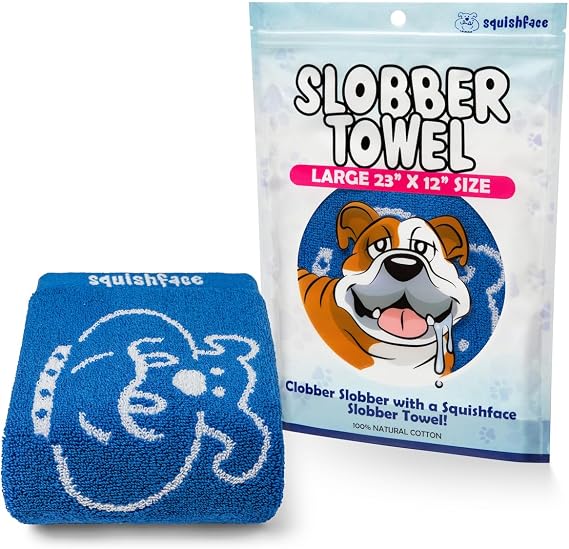 Squishface Slobber Towel 100% Cotton Dog Drool Towel 23x12