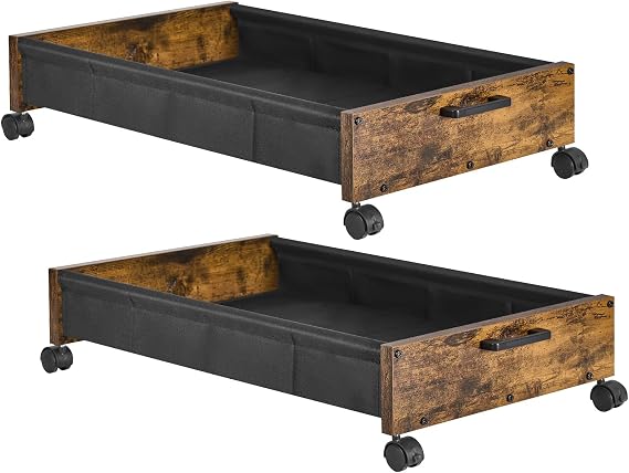 Rolling Wood Underbed Storage Drawer Space Saving Storage | Perfect for seasonal clothing, extra blankets, shoes, and everyday household items