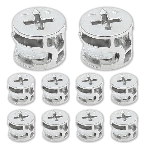 10 Pcs Cam Lock Nut for Furniture, 15x12mm Joint Connector Locking Nuts Furniture Connecting Cam Fittings