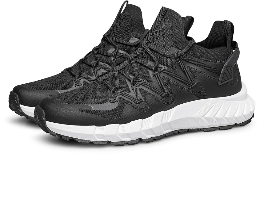 SILLENORTH Women's Road Running Shoes Lace Up Comfy Athletic Fashion Sneakers Non-Slip Walking Jogging Shoes Size 7 Black/White