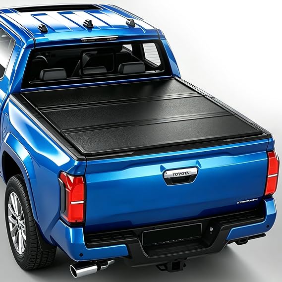 Mamoru FRP Hard Tri-Fold 6.0' Truck Bed Cover for 2005-2015 Toyota Tacoma Tonneau Cover | Fit for Deck Rail System