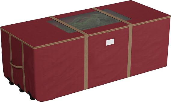 Elf Stor Christmas Tree Storage Bag with Wheels, Red, 67 x 28 x 24