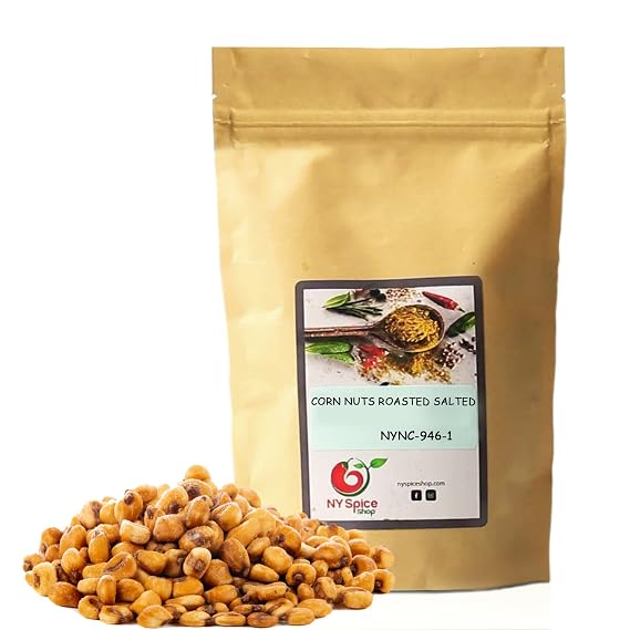 NY Spice Shop Roasted Corn Snack - 1 Pound Salted Corn Nuts Variety Pack - Roasted and Salted Crunchy Snacks - Toasted Corn Nuggets for Charcuterie Boards Healthy Toasted Crunchy Snacking