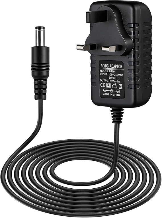 5V 1A Power Supply Adapter, AC 100-240V to DC 5V Universal Power Adapter | 5W Wall Charger with 5.5mm x 2.5mm, Charging Protection, Charger for LED Strips Light CCTV Camera Router Speaker, 1M Cable