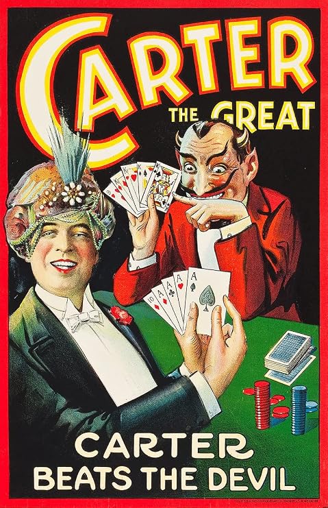 Carter The Great Vintage Reprint Poster - Magic Vaudeville Illusionist Magician Home Decor Poster Print (11x17 inches)