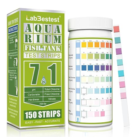 Aquarium Test Strips Fish Tank Pond Water Testing Kit (7-Way)