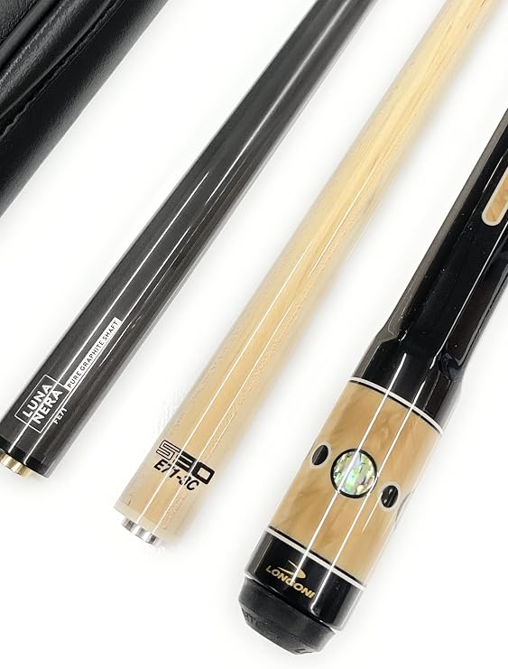 Longoni Carom Cue Amalia VP2 Octagonal Butt with Luna Nera / S30 Shaft & Case * 3 Cushion Billiards.