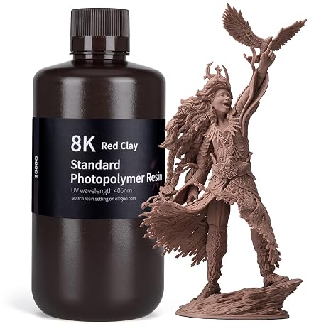 ELEGOO 8K Standard 3D Printer Resin Red Clay 1000g for 8K/12K/14K/16K