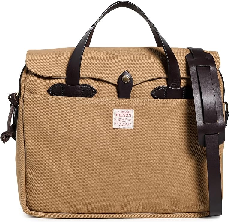 Filson Men's Rugged Twill Original Briefcase, Tan, One Size