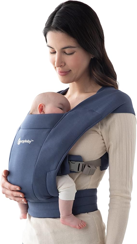 Ergobaby Embrace Baby Carrier for Newborns from Birth, Extra Soft & Ergonomic with Head Support, Soft Navy
