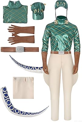 DIO Cosplay JJBA Dio Costume Lord DIO Sweatshirts Pants Hat Belts Gloves Tail Adults Halloween Outfits