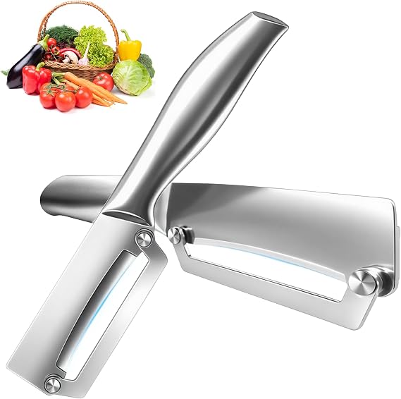 Vegetable Peelers for Kitchen, All-Stainless Steel Potato Peeler with Ergonomic Handle, Sharp & Fast Peeling for Vegetables & Fruits, Suitable for Kitchen & Outdoor