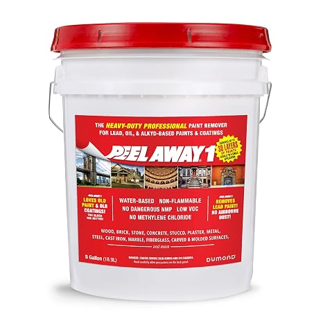 Peel Away 1 Paint Remover - HEAVY DUTY - Removes Up to 30 Layers of Lead, Oil, Alkyd-Based Paints & Coatings - The Older the Paint the Better - Complete Paint Removal System Under the Lid - 5 Gallon