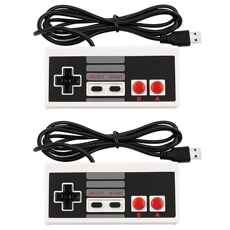 ZENANBiBi Usb Wired Controller 2-Pack for Nes Gamepad Plug & Play for Windows Pc,Mac,Linux,Raspberry Pi,Retropie, mulators Classic Nes Controller Gamepad for Retro Gaming Fun [gamecube]