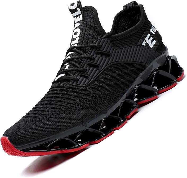 Chopben Men's Running Shoes Blade Non Slip Fashion Sneakers Breathable Mesh Soft Sole Casual Athletic Walking Shoes