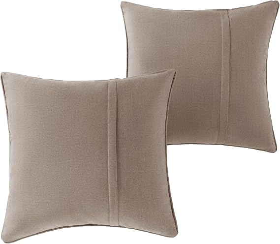 Greendale Home Fashions Sunbrella 20'' Square Outdoor Throw Pillow with Removable Cover (Set of 2), Cast Ash
