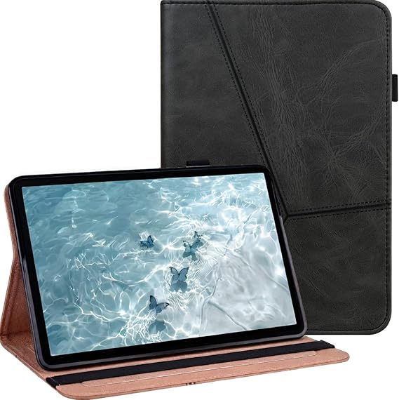 ALILANG Case for Samsung Galaxy Tab A6 10.1 Inch 2016 (SM-T580/T585/T585N) with Pen Holder & Multiple Viewing Angles, Smart PU Leather Cover for Samsung Tab A 10.1 Case 2016-Black