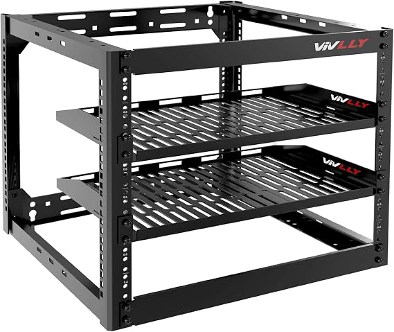 10U Server Rack Heavy Duty Open Frame Network Rack Mount 19 Inch
