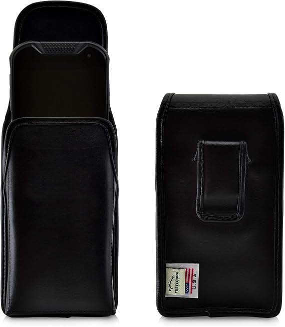 Turtleback Holster Designed for DuraForce PRO 2 (6910 6900) Vertical Belt Case, Black Leather Pouch with Executive Belt Clip,