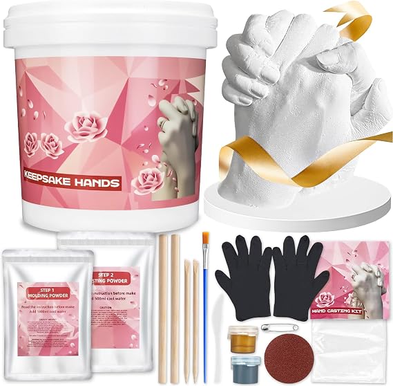 Hands Casting Kit, Hand Moulding Kit, Holding Hand Mold Kit for Couple, Anniversary Wedding Gifts, Birthday Gifts, Couples Gifts, Personalised Gifts for Him or Her