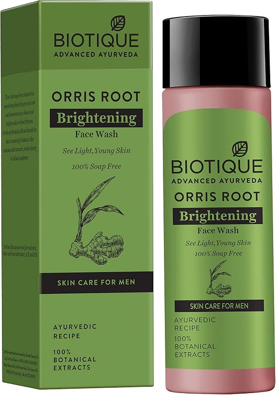 Biotique Bio Orris Root Lightening Face Cleanser for Men, 100% Soap Free, 120 ml
