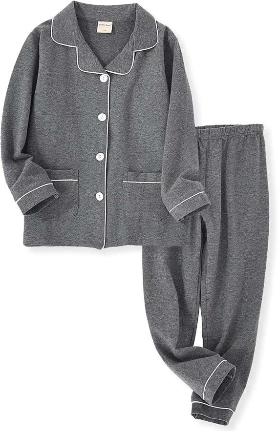 ACESTAR Kids Girls Boys Cotton Pajamas Set Long Sleeve Button Down Pjs Sleepwear Loungewear 2 Piece Set for Daily