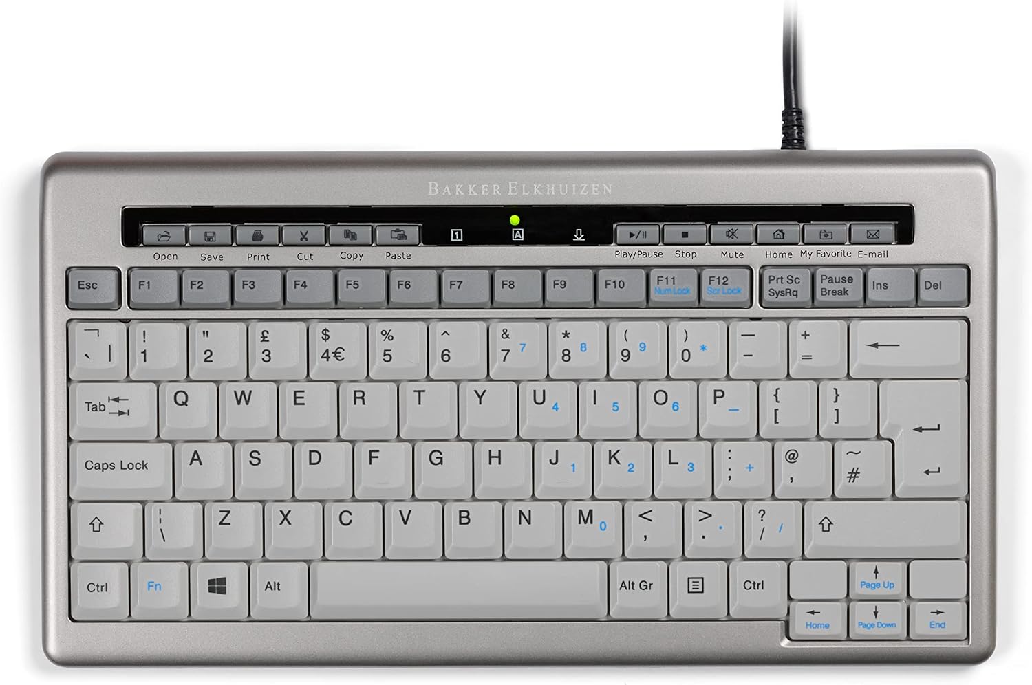 Bakker & Elkhuizen BNES840DUK Keyboard QWERTY S-board 840 Design USB silver-white