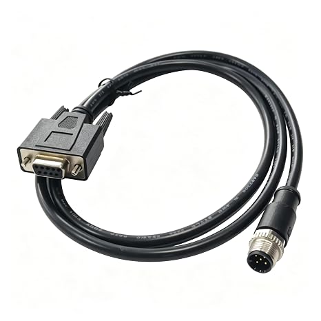 Elecbee M12 Male 5 Pin to DB9 Female Can Connecting Cable 1M Serial Cable M12 to RS232 Cable Connector for Data Transfer or Connection Used in Computer and Industrial Applications