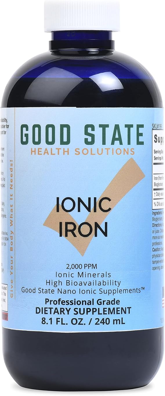 Good State Liquid Ionic Iron (48 servings at 10 mg elemental, plus 2 mg fulvic acid - 8 fl oz)