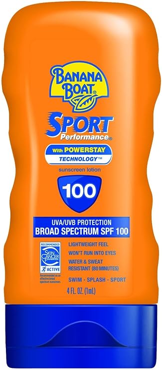 Banana Boat Sport Ultra SPF 100 Sunscreen Lotion, 4oz | Banana Boat Lotion Sunscreen SPF 100, Water Resistant, 4oz