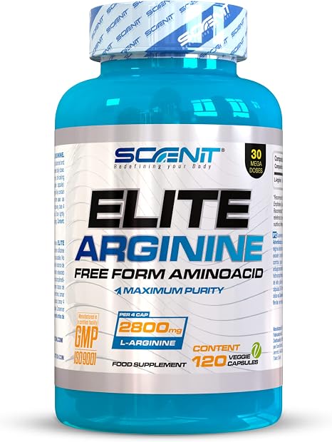 Elite Arginine 2800 mg L Arginine per Daily Dose - 120 Vegetable Capsules - Arginine Capsules High Dose