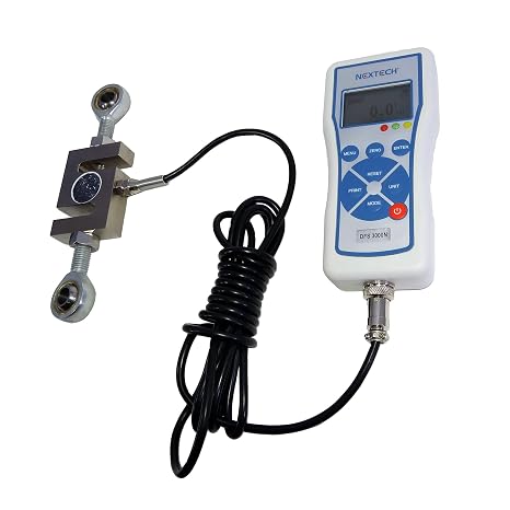 Nextech DFS-X3000 (3000N/660lbf/300kgf) Digital Force Gauge with External S-Beam Load Cell, Peak/Track Mode, Pass/Fail LED,USB Output, Back-Lit Graphic LCD,Metal Enclosure