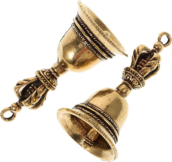 STOBAZA Copper Bell Keychain Pendant Set Brass Bell Ornaments for Buddhism Key Ring Hanging Pendants