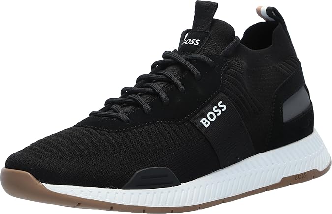 BOSS Mens Structured Knit Sock Running Sneaker