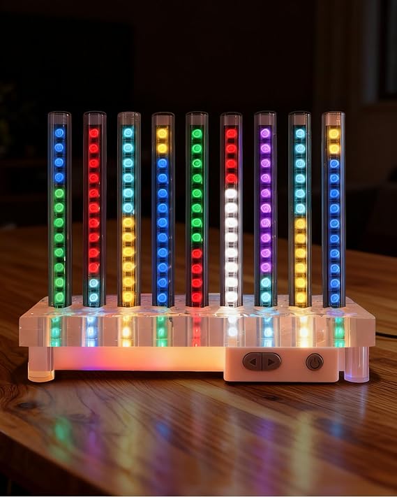 Nobiggie Vertical Glass Ambient Lighting, Layered Glow, Gray, 3-Button