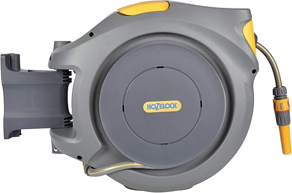 Hozelock - Auto Reel 30m Wall-Mounted Hose Reel : Easy to Install, Lock, Auto-Rewind, Ready-to-use Reel with Nozzle, Fittings, Hose and Accessories Included - * [2403 0000]