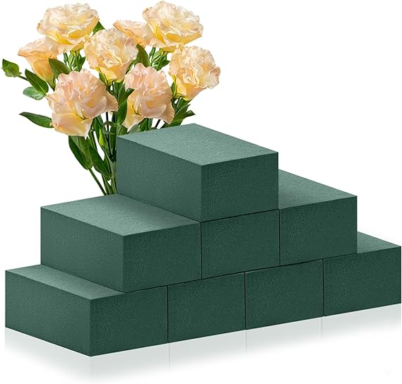 10Pcs Floral Foam Blocks, 7.8x3.5x2.4in, Dry/Wet for Flower Arrangements | Green Floral Foam for Flower Arrangements, Wet & Dry Use, Plant Foam for DIY Crafts, Weddings, Birthdays & Home Decor