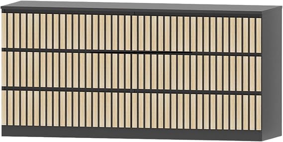 Furniture drawer overlay, 3 cm wide, decals for furniture, meuble stickers, home furniture, furniture applique, drawer kit, wood applique, Entertainment Console (6 drawers long 120 slats, Natural Oak)