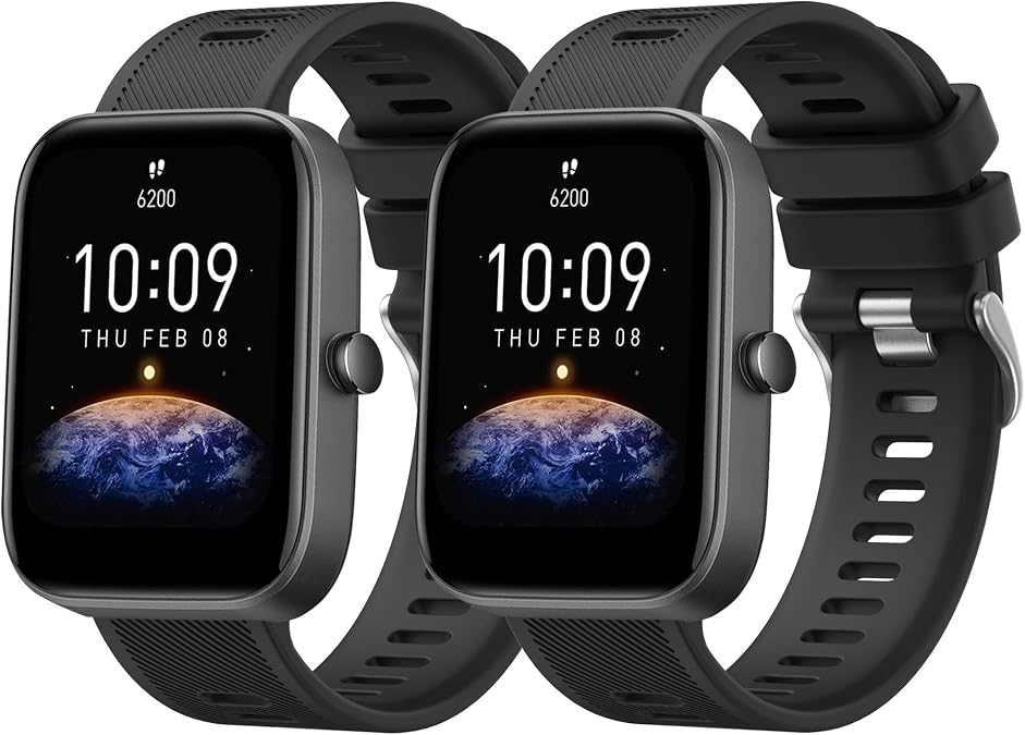 Bands for Amazfit GTS/GTS 2/GTS 2e/GTS 2 mini/GTS 3/GTS 4/GTS 4 mini/GTR mini, 20mm Watch Straps for Amazfit Bip U Pro/Bip/Bip Lite/Bip S/Bip S lite/Bip U/Bip 3/Bip 3 Pro (Black+Black)